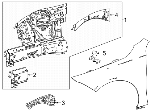 2020 Mercedes-Benz CLA250 Structural Components & Rails Diagram