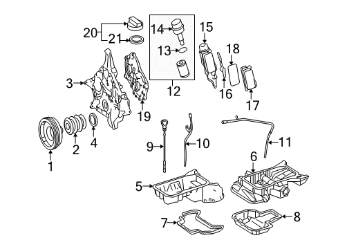 2010 Mercedes-Benz E350 Engine Parts & Mounts, Timing, Lubrication System Diagram 2