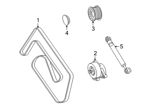 2003 Mercedes-Benz CL55 AMG Belts & Pulleys, Cooling Diagram 1