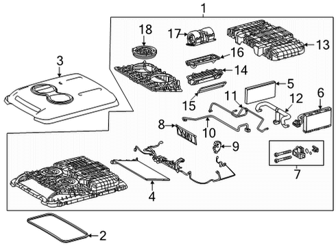 Evaporator Core Diagram for 000-830-22-04-64