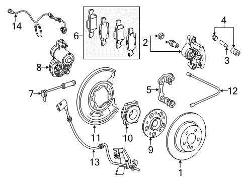 2017 Mercedes-Benz GLC300 Rear Brakes Diagram 1