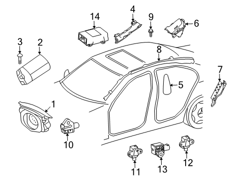 2014 Mercedes-Benz E63 AMG Air Bag Components Diagram