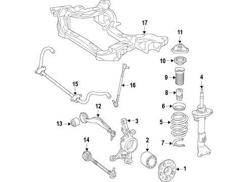 2014 Mercedes-Benz E63 AMG Front Suspension, Control Arm, Stabilizer Bar Diagram 4