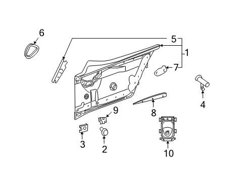 Lower Quarter Trim Diagram for 209-690-36-25-9D59