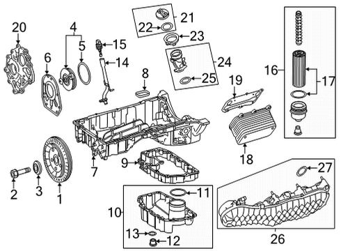 2021 Mercedes-Benz GLE580 Engine Parts & Mounts, Timing, Lubrication System Diagram 1