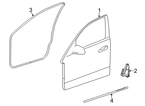 2014 Mercedes-Benz E350 Front Door, Body Diagram