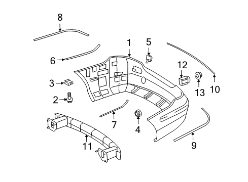 Bumper Cover Diagram for 209-885-28-25