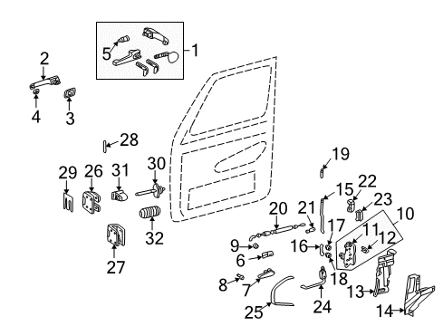 Lock Assembly Retainer Clip Diagram for 463-821-01-34