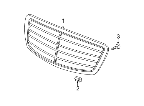 2004 Mercedes-Benz S430 Grille & Components Diagram