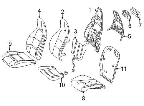 2016 Mercedes-Benz CLA45 AMG Driver Seat Components Diagram 2