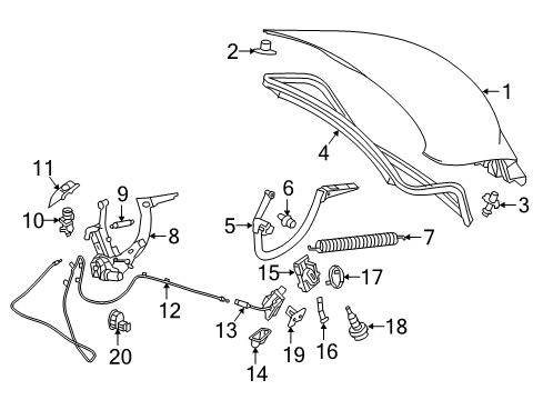 2015 Mercedes-Benz S65 AMG Trunk Lid Diagram