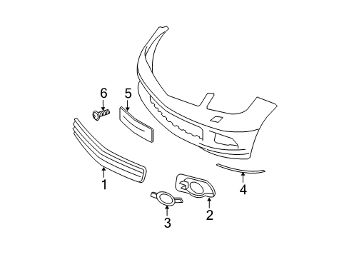 2009 Mercedes-Benz C63 AMG Exterior Trim - Front Bumper Diagram