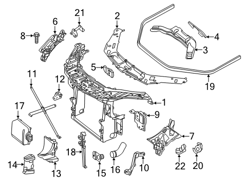 2016 Mercedes-Benz GLE450 AMG Radiator Support Diagram