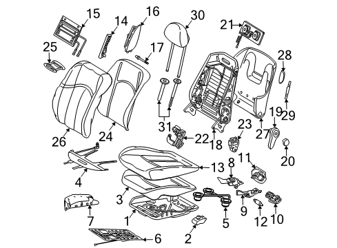 Seat Back Panel Diagram for 219-910-02-39-7H99