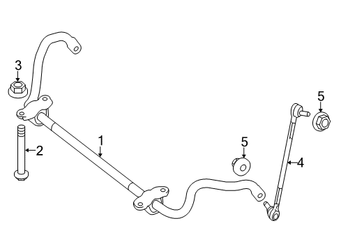 2016 Mercedes-Benz E550 Stabilizer Bar & Components - Front Diagram 1