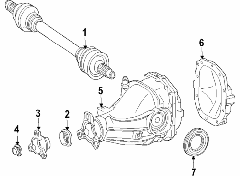 2020 Mercedes-Benz E53 AMG Rear Axle Shafts & Differential Diagram