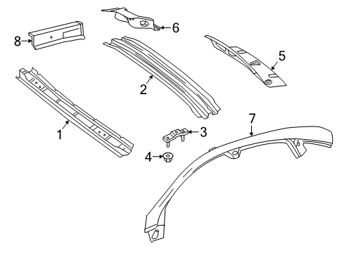 2018 Mercedes-Benz GLE43 AMG Roof & Components Diagram 1