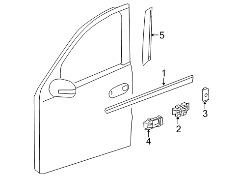 2009 Mercedes-Benz ML350 Exterior Trim - Front Door Diagram