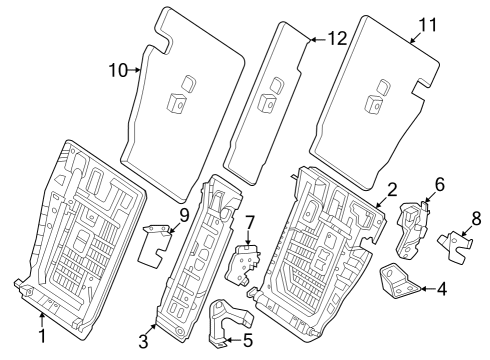 2023 Mercedes-Benz EQE 350 Rear Seat Components Diagram 2