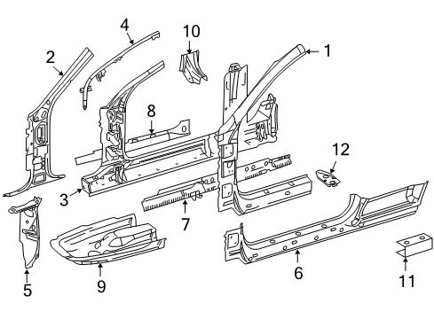 2008 Mercedes-Benz CL550 Hinge Pillar, Rocker Diagram