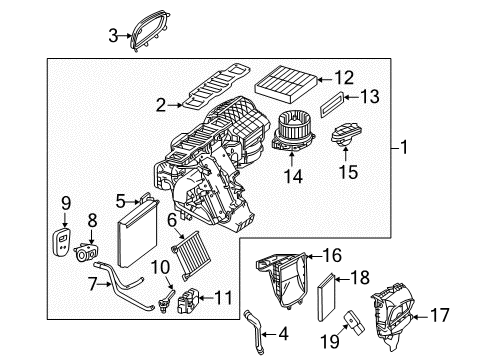 2013 Mercedes-Benz ML63 AMG HVAC Case Diagram