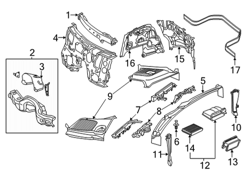 2022 Mercedes-Benz GLC300 Cowl Diagram 1