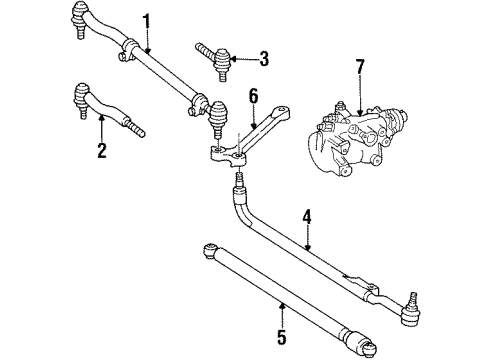 1993 Mercedes-Benz 300E Steering Column & Wheel, Steering Gear & Linkage Diagram 3