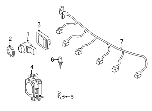 2017 Mercedes-Benz AMG GT Electrical Components - Front Bumper Diagram