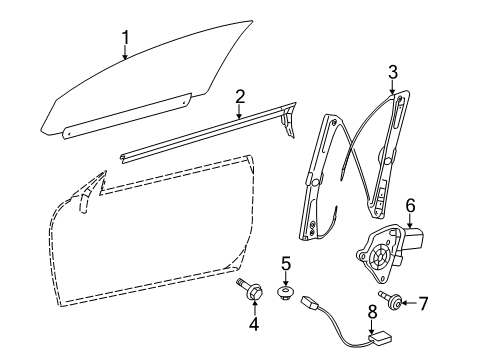 2013 Mercedes-Benz CL550 Glass - Door Diagram