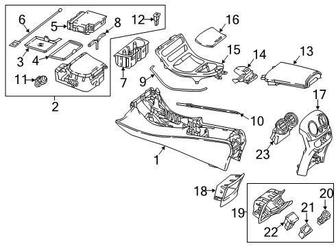 Ashtray Housing Diagram for 238-680-42-02-8T92