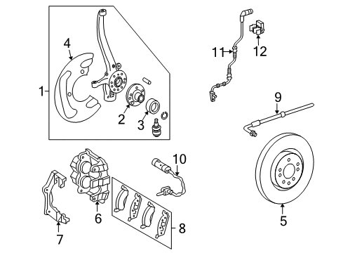 2012 Mercedes-Benz GL450 Front Brakes Diagram