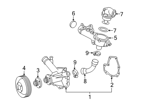 2002 Mercedes-Benz SLK230 Water Pump Diagram