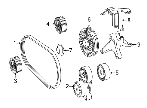 2016 Mercedes-Benz E63 AMG S Belts & Pulleys, Maintenance Diagram