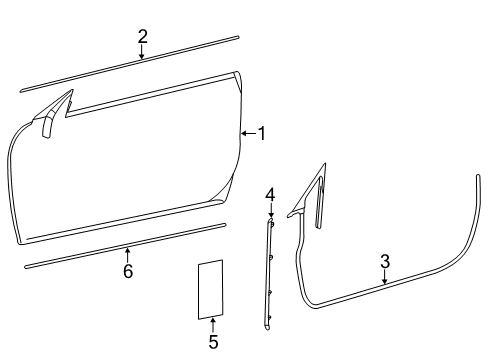 2011 Mercedes-Benz CL63 AMG Door & Components, Exterior Trim, Trim Diagram