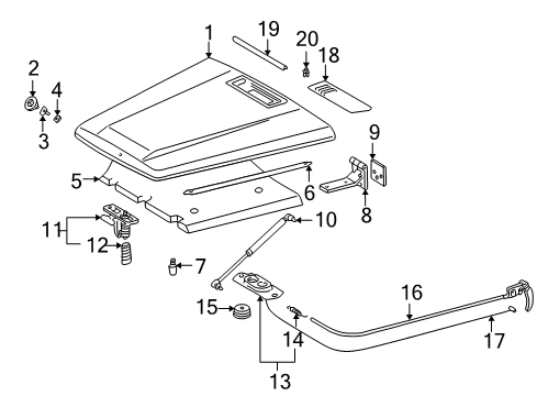 2004 Mercedes-Benz G55 AMG Hood & Components, Body Diagram