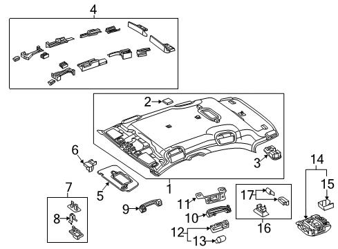 2018 Mercedes-Benz GLA45 AMG Interior Trim - Roof Diagram 1