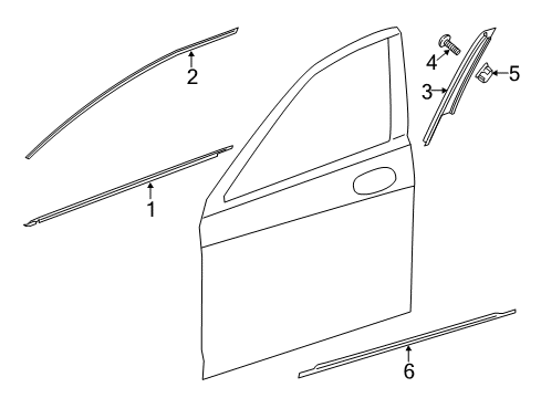 2018 Mercedes-Benz S560 Exterior Trim - Front Door Diagram