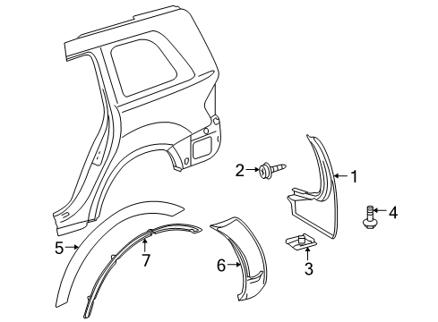 2007 Mercedes-Benz GL320 Exterior Trim - Quarter Panel Diagram