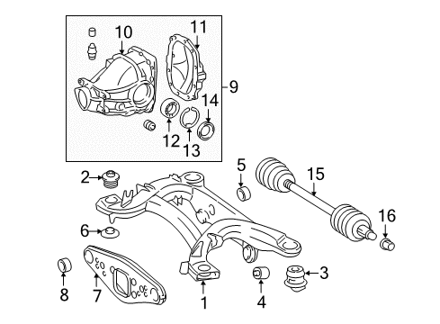 2011 Mercedes-Benz SL550 Axle & Differential - Rear Diagram