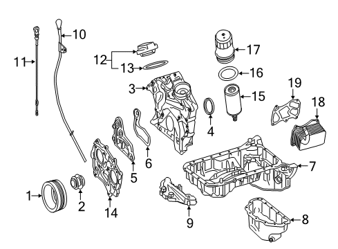 2015 Mercedes-Benz ML400 Engine Parts, Mounts, Cylinder Head & Valves, Camshaft & Timing, Variable Valve Timing, Oil Cooler, Oil Pan, Oil Pump, Crankshaft & Bearings, Pistons, Rings & Bearings