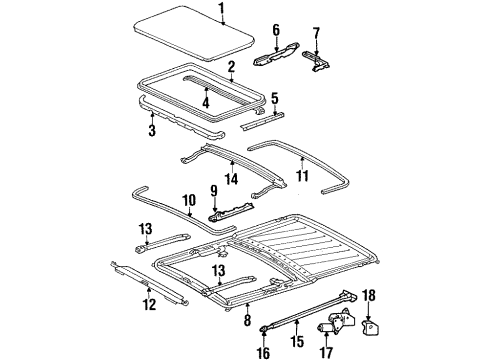 1993 Mercedes-Benz 400E Sunroof  Diagram