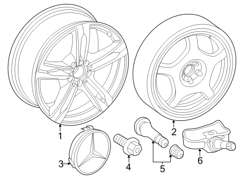 2024 Mercedes-Benz EQS 450+ SUV Wheels Diagram 1