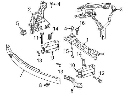 2013 Mercedes-Benz E350 Radiator Support Diagram 2