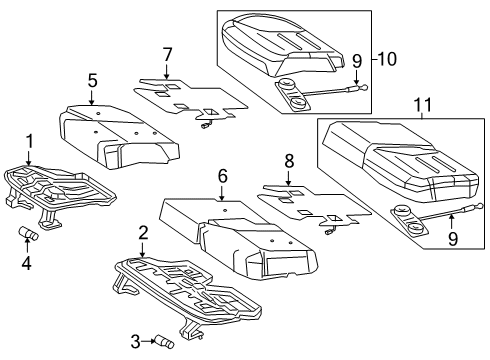 2020 Mercedes-Benz G63 AMG Rear Seat Components Diagram 3