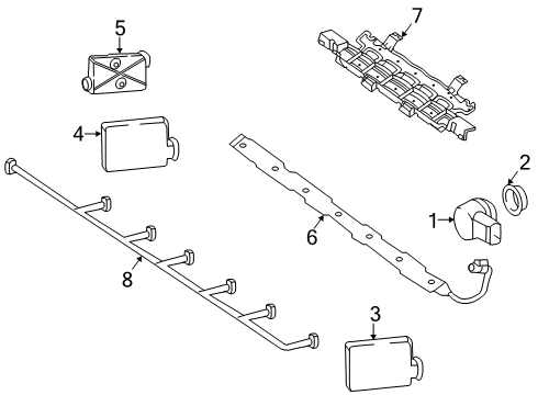 2020 Mercedes-Benz GLC300 Electrical Components - Rear Bumper Diagram 1