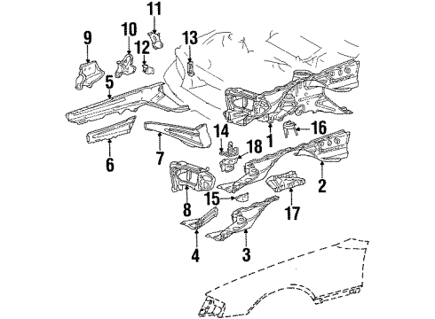 2002 Mercedes-Benz SL500 Structural Components & Rails