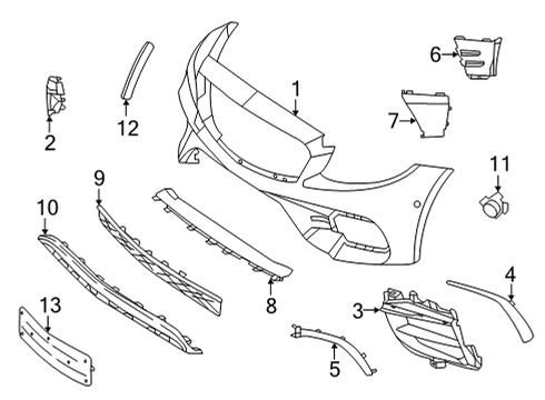 Bumper Cover Diagram for 213-885-78-04-9999