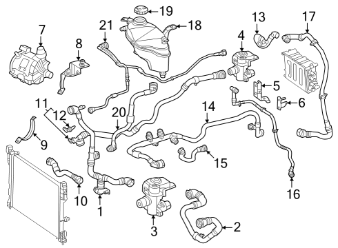 Coolant Hose Diagram for 297-501-41-00