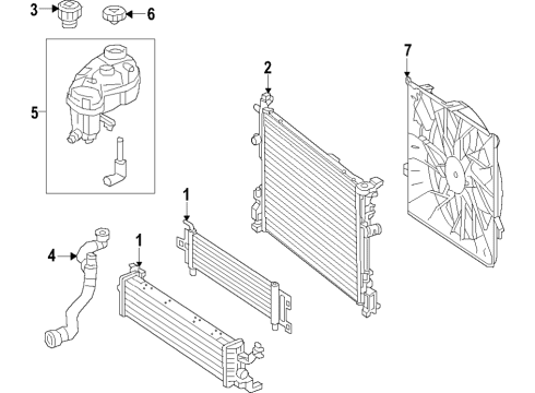 2015 Mercedes-Benz B Electric Drive Radiator & Components, Cooling Fan Diagram 2