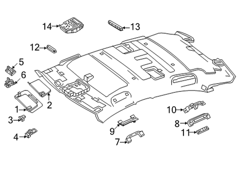 Sunvisor Diagram for 223-810-44-00-1D45